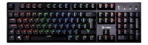 Teclado gamer VSG Alnilam QWERTY Kailh Brown español latinoamérica color negro con luz RGB