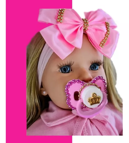 Boneca Bebê Reborn Menina Loira Princesa Realista + 20 Itens - Chic Outlet  - Economize com estilo!