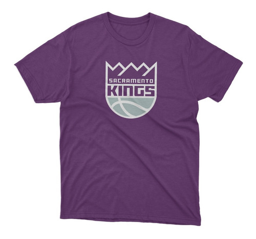 Remera Basket Nba Sacramento Kings Violeta Logo Completo