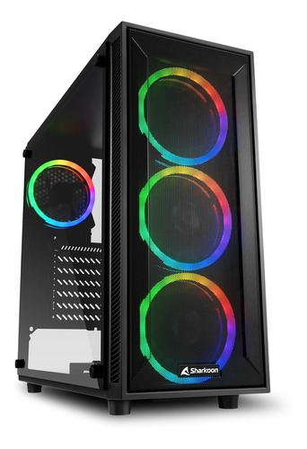 Gabinete Gamer Sharkoon Tg4m Argb 4 Fanes 120mm Rgb Vidrio