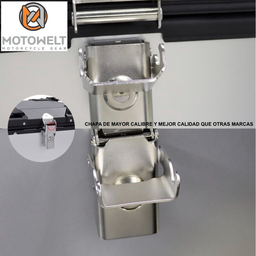Caja Moto Top Case Aluminio Baul Trasero 45 L Con Respaldo
