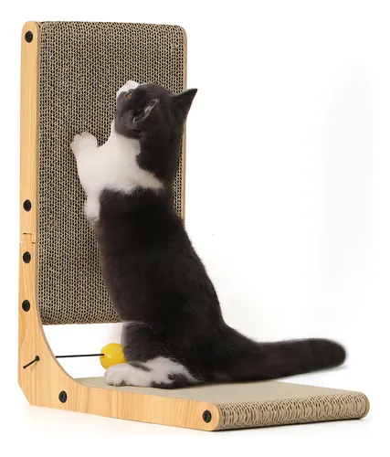 Rascador Para Gatos De 4 Niveles Montado En Pared - Hasta El Techo (251-274 Cm), Con Hamaca, De Contrachapado Y Yute