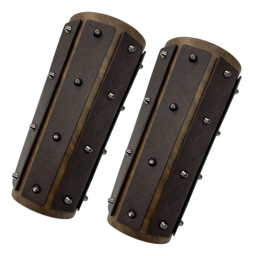 Medieval Retro Knight Mercenary Leather Studded Gauntlets