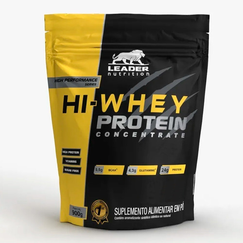 Hi Whey Protein 900g Leader Nutrition Whey 100% Concentrado