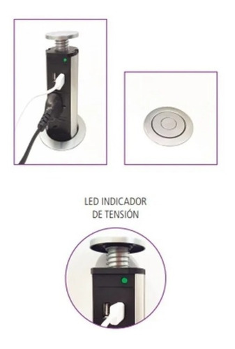 Estacion De Carga Telescopica Torre Embutir Toma Usb Tbcin
