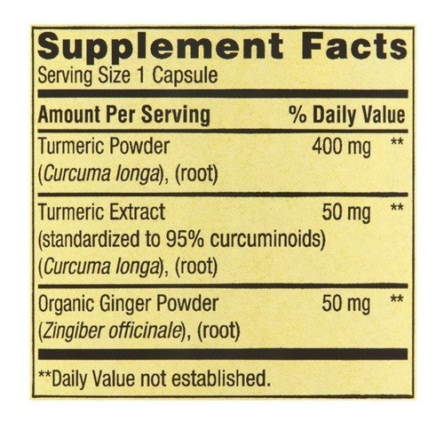 Imagen 2 de 2 de Curcuma 500mg 180 Capsulas Veganas Spring Valley