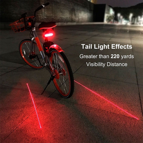 Imagen 8 de 10 de Luz Led Trasera Bicicleta Control Inalámbrico Carril Laser
