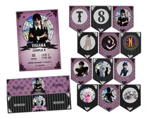 Comprar Kit Imprimible Wednesday Merlina Addams Personalizado Pdf