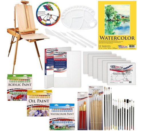 Kit De Pintura Personalizado Con Caballete Us Art Supply