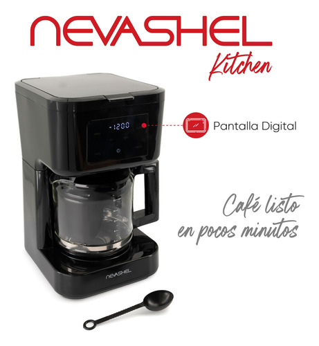 Cafetera De Goteo Programable Filtro Permanten Digital 12tzs