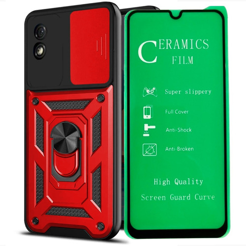 Funda Estuche Forro + Vidrio Cerámico Para Redmi 9a