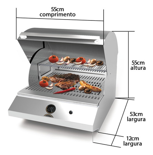Imagem 5 de 6 de Churrasqueira Gás Bancada 3 Queimadores Inox Ch3001ix Suggar