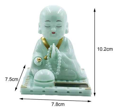 Figura De Monje Pequeño, Juguete Solar Divertido S Verde