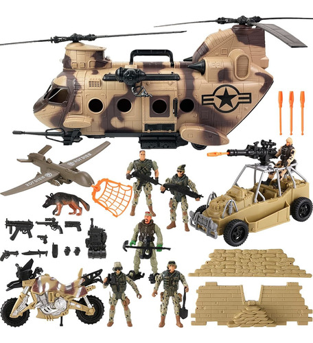 26 Pcs Army Men Helicopter Carrier Toys,   Soldi...