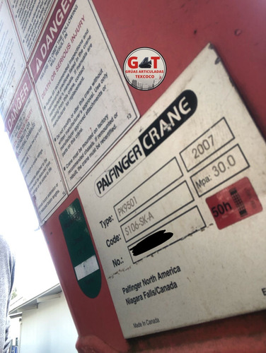 Grua Articulada Marca Palfinger Mod Pk9501 Cap 5,700 Kl 2 Ex