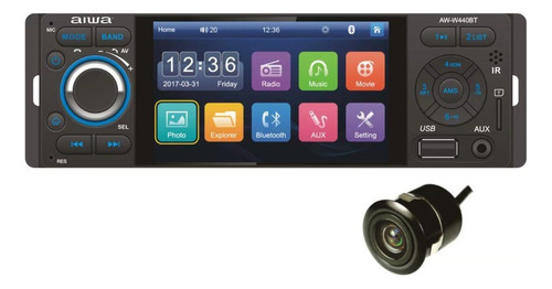 Auto Radio Aiwa Táctil 4 Pulgadas 1 Din Bluetooth Mirrorlink
