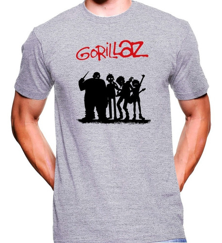 Camiseta Premium Dtg Rock Estampada Gorillaz 01