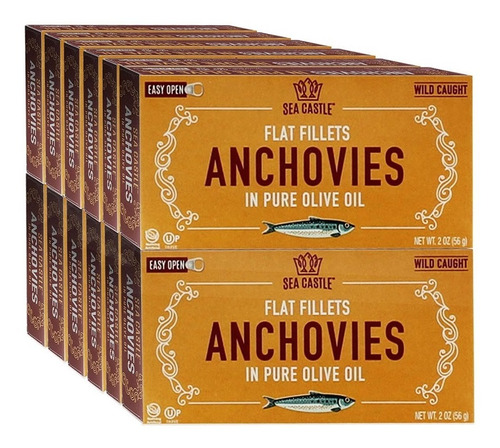 Anchoas Sea Castle 56 G Kosher (pack 12 Piezas)