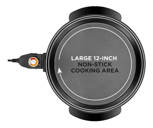 Imagen 3 de 4 de Sarten Electrico Chefman Original Antiadherente 12inch 1400w