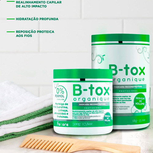 Mascara Fattore Botox Sem Formol 1kg Organique