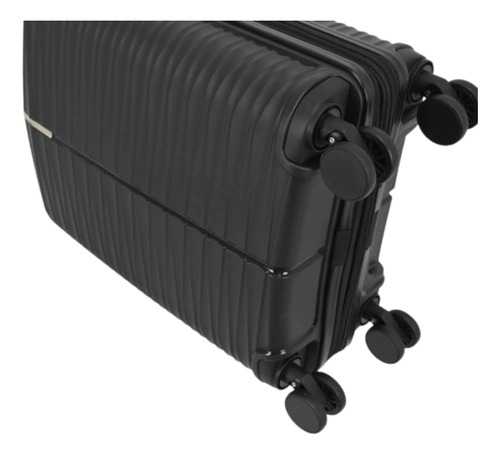 Valija Maleta Carry On 20 Polipropileno Resistente Flexible Negro Rayas