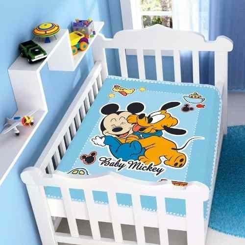 Cobertor Jolitex Infantil Berço Bebê Disney Mickey Divertido