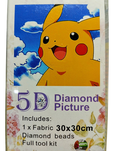 Set Pintura Diamante 5d - Pikachu - 30x30 Cm