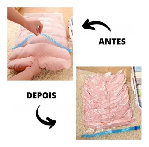 Kit Saco A Vácuo 80x100cm Organizar Roupas + Bomba De Sucção