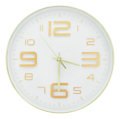 Relógio De Parede Silencioso Metalizado Cromo 30cm