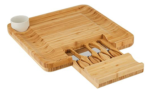 Tabla De Quesos De BambĂș Natural Nutrichef Con Taza De Condi