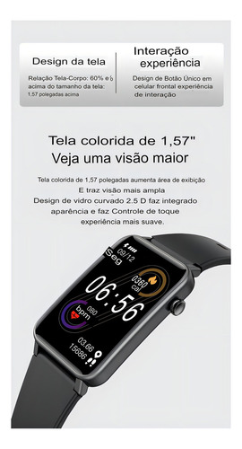 Smartwatch U3 Tela 1.57 Ip68 Pulseira Inteligente Kumi Tela Caixa Rosa Pulseira Rosa