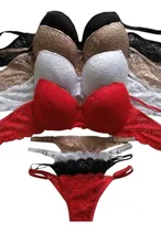 Comprar Pack X3 Conjuntos Push Up Armado Con Aro Encaje Art. 60