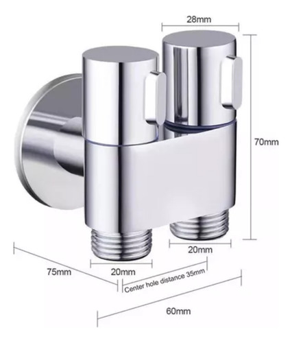 Válvula Angular De 3 Vías Y 2 Salidas, Distribuidor De Agua