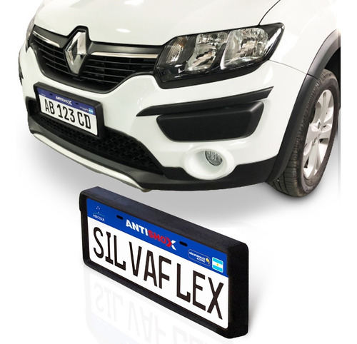 Renault Sandero Stepway 2015 Al 2019 Protector Frontal Patente Y Paragolpes Antishox® 25mm Silvaflex