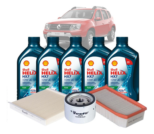 Kit Revisão 5l Óleo + Filtros Renault Duster 2.0 2015 A 2021