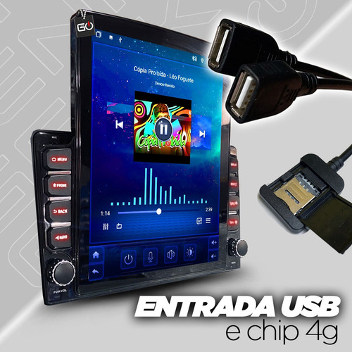Multimídia Tesla Octacore 4+64gb Android 14 Fit Lx 2015-21