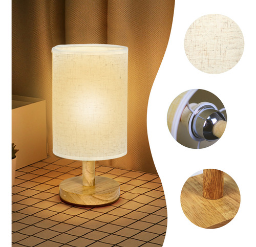 Lámpara De Mesa Con Luz Nocturna En V Para Dormitorio, 3 Dir