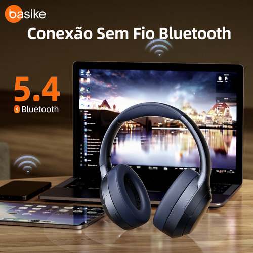 Fone de Ouvido sem fio Basike Bluetooth Ba-FON197 cor azul
