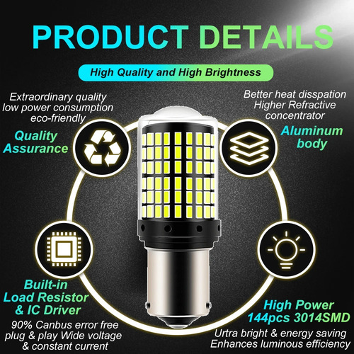 Ampolleta Led Retroceso, Freno, Intermitentes 144 Led