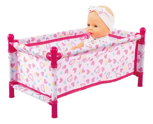 Cuna Para Muñecas Infantil Con Soporte De Acero Y Tela – Cama Portátil Para Juego De Imitación Y Decoración De Habitaciones