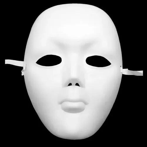 Máscara Branca Lisa Sem Face Fantasia Halloween Festa 