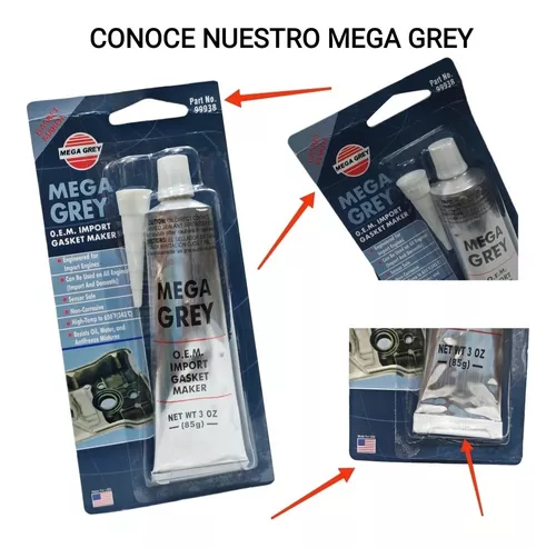 Silicon GRIS Alta Temperatura Mega Grey Automotriz en