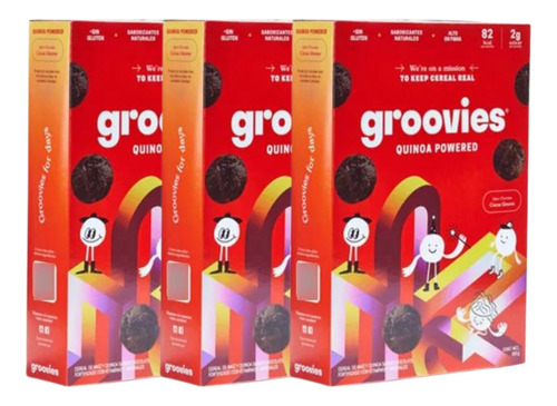 3 Pack Cereal Groovies Quinoa Sin Gluten Cocoa Groove 750g