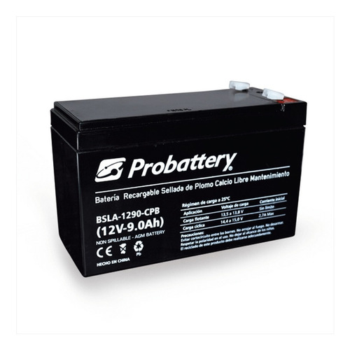 Batería Probattery 12v 9 Amper