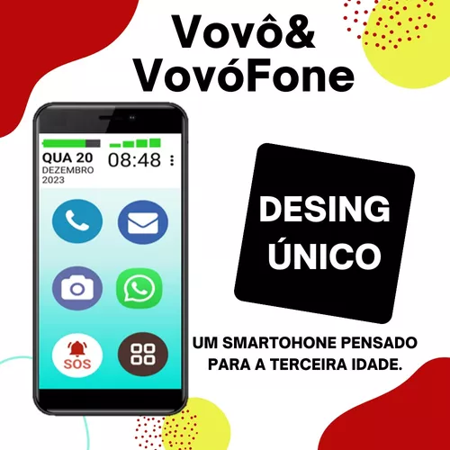 Smartphone Vovô&vovófone Para Idoso 32gb Tela 5 Botão Sos