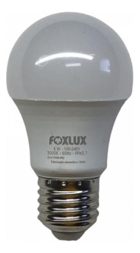 Kit 5 Lampada Led Bulbo A60 6w E27 3000k Amarela Bivolt Fox