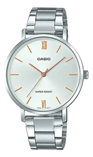 Reloj Casio Acero Inox Fondo Blanco Ltp-vt01d-7budf Febo