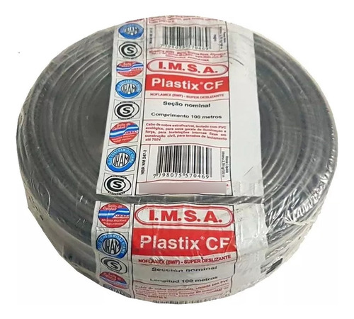 Cable Unipolar 1x6mm Negro Plastix Cf | Imsa (rollo 100mts)