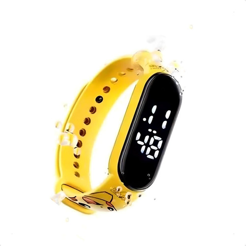 Pulseira Lembran Relógio Miband Pikachu Aniversário Infantil Correia Amarelo