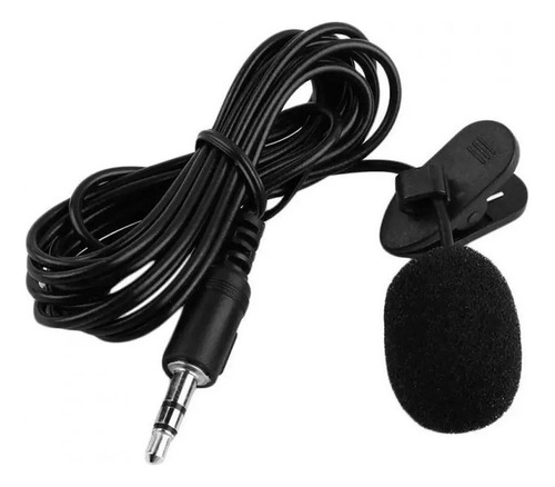 Micrófono Lavalier Clip Solapa Auxiliar 3.5mm 1.5 M Color Negro